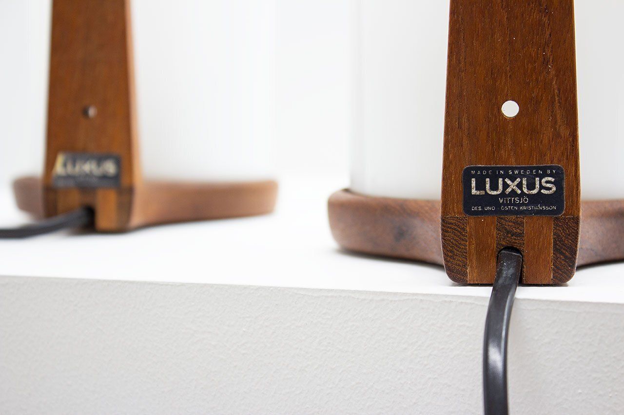 Teak & Acrylic Wall Lamps By Luxus, 1960s, Set Of 2 photo 1823.0