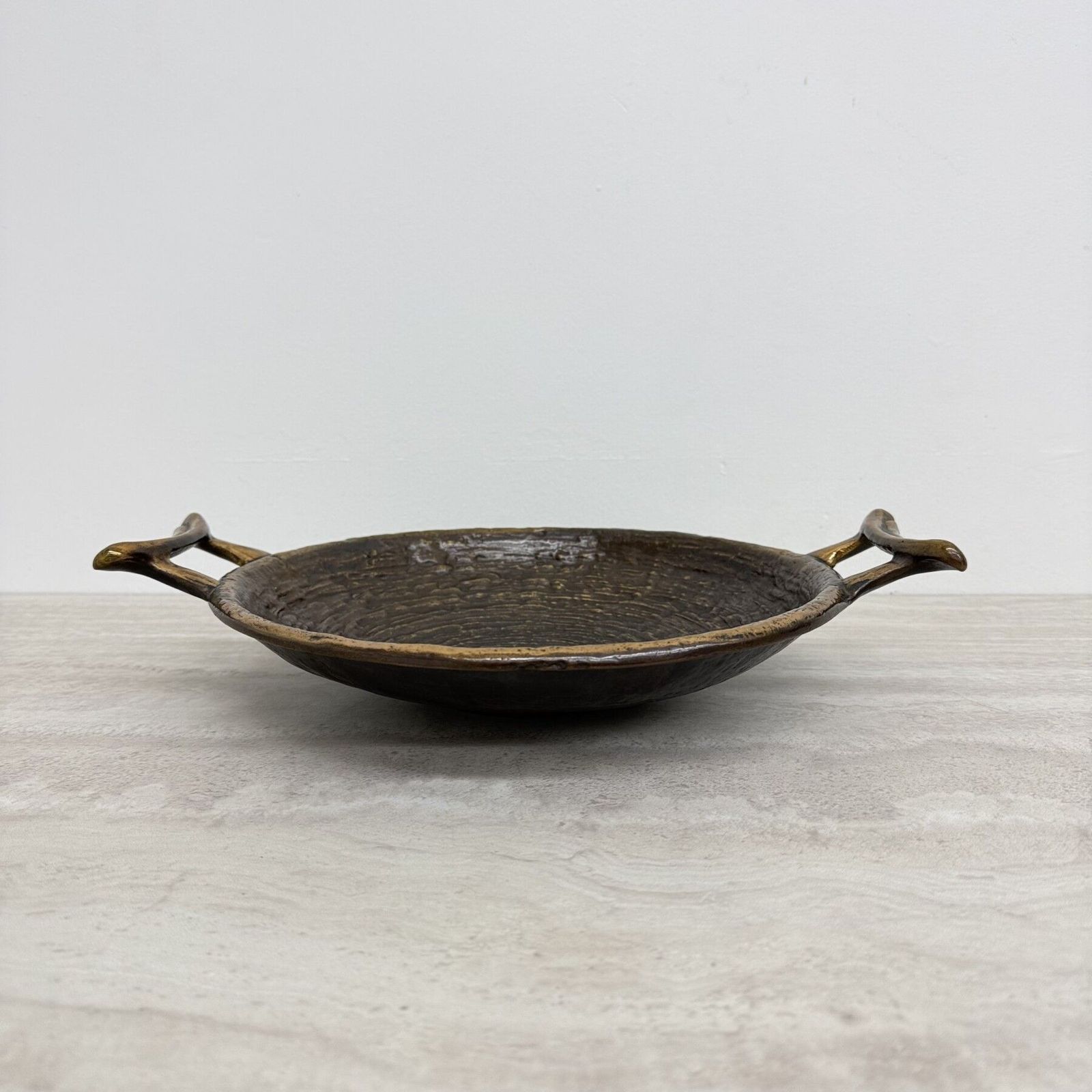 Brutalistische Bronzen Schaal, Jaren 1970, Vintage