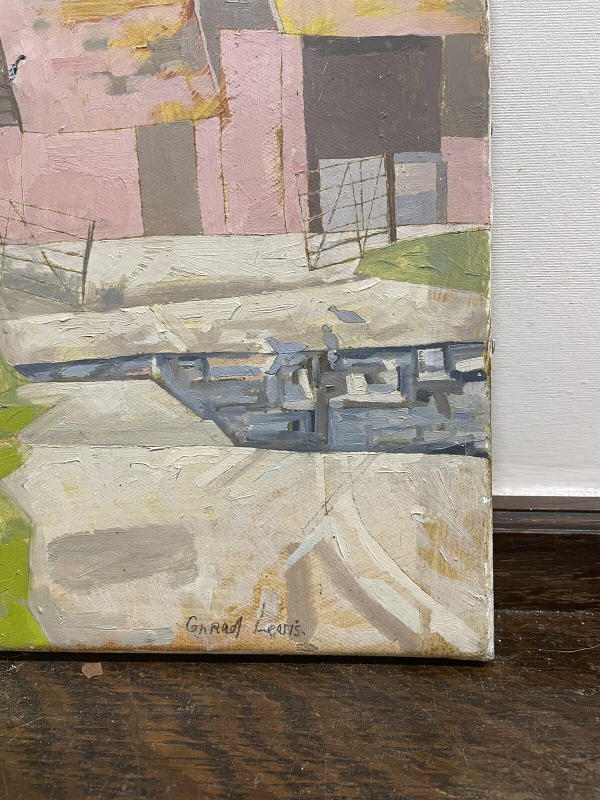 Conrad Lewis Oil Painting On Canvas Mid Century Landscape English School photo Art