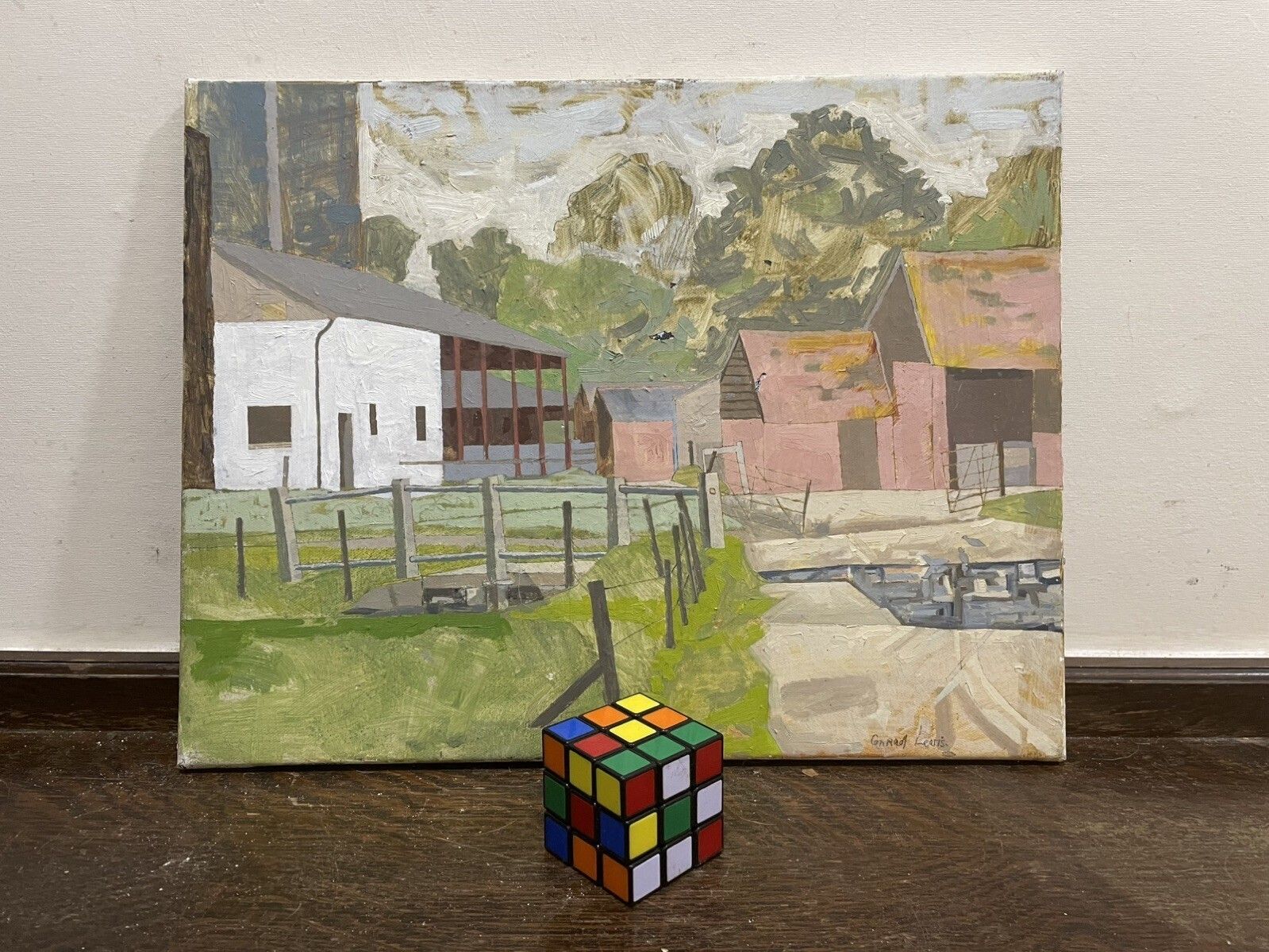 photo buy Conrad Lewis Oil Painting On Canvas Mid Century Landscape English School