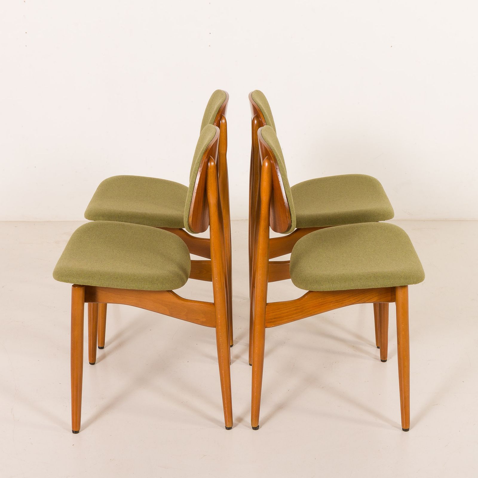 Arne Hovmand Olsen Style Scandinavian Mid Century Chairs, Set Of 4, 1970s photo vinterior