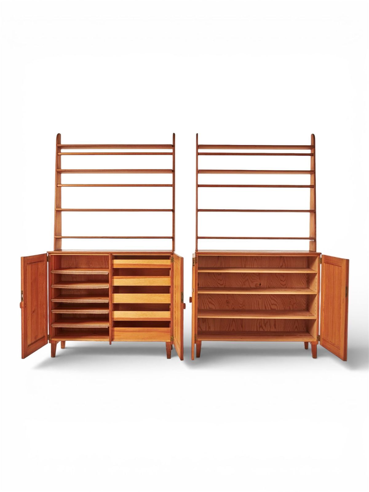 Carl Malmsten Mid Century Pine Bookcases With Cabinets, Pair, Sweden, 20th Century photo Furniture