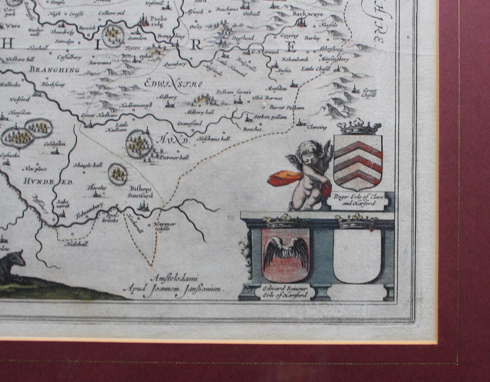 Middelsexiæ Cum Hertfordiæ Comitatu: Middlesex & Hertford Shire. By Joannem Jansonium (Jan Jansson) C1646 photo Art