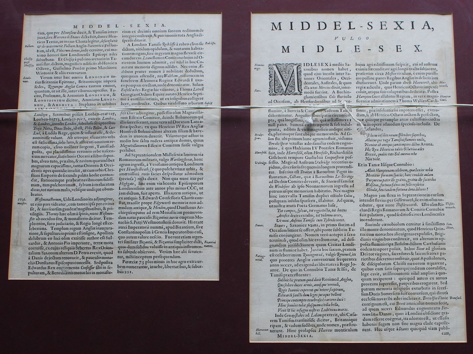 photo for sale Middelsexiæ Cum Hertfordiæ Comitatu: Middlesex & Hertford Shire. By Joannem Jansonium (Jan Jansson) C1646