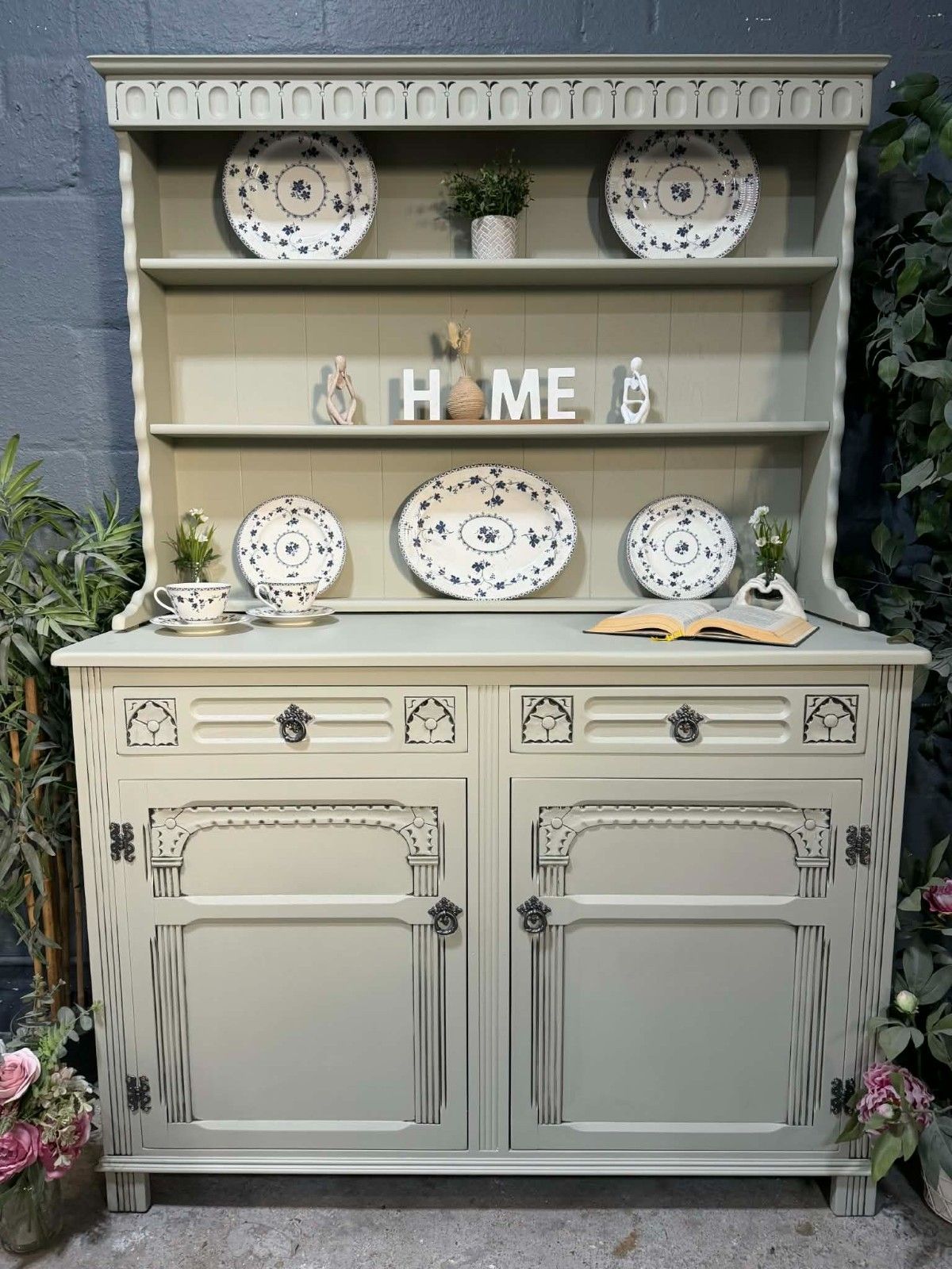 photo furniture Lovely Professionally Upcycled Painted Vintage Welsh Dresser Eucalyptus