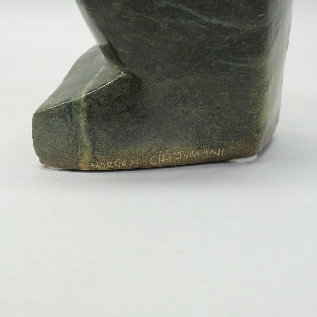 Decorative Signed African Stone Sculpture By Morning Chijumani, Abstract Stand photo 1421.0