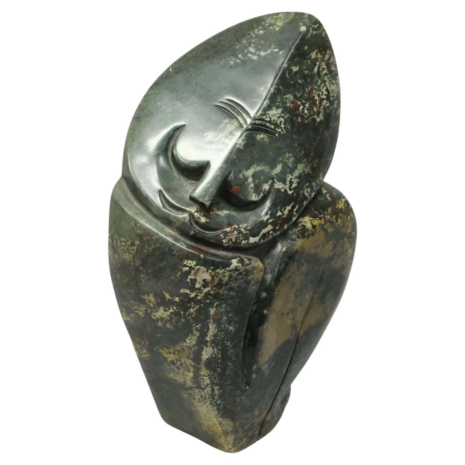 Decorative African Stone Sculpture, Abstract Modernist Signed Zimbabwe Status