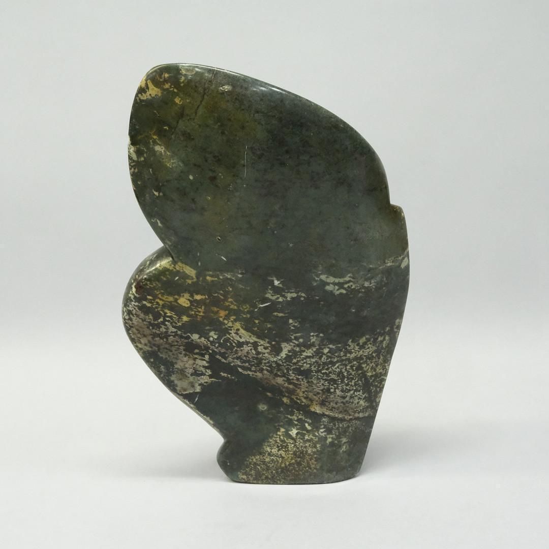 Decorative African Stone Sculpture, Abstract Modernist Signed Zimbabwe Status photo vintage