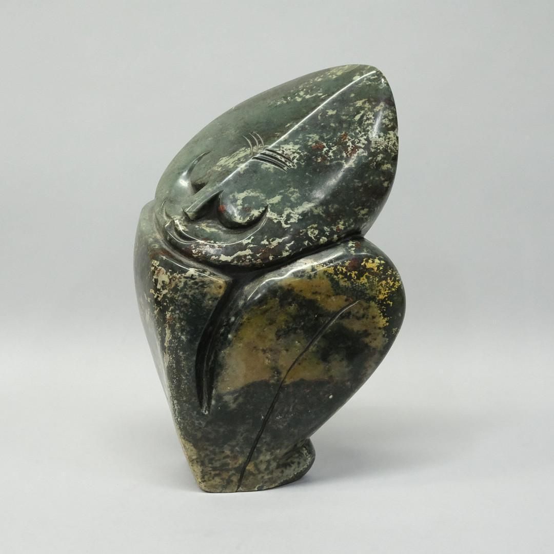photo for sale Decorative African Stone Sculpture, Abstract Modernist Signed Zimbabwe Status