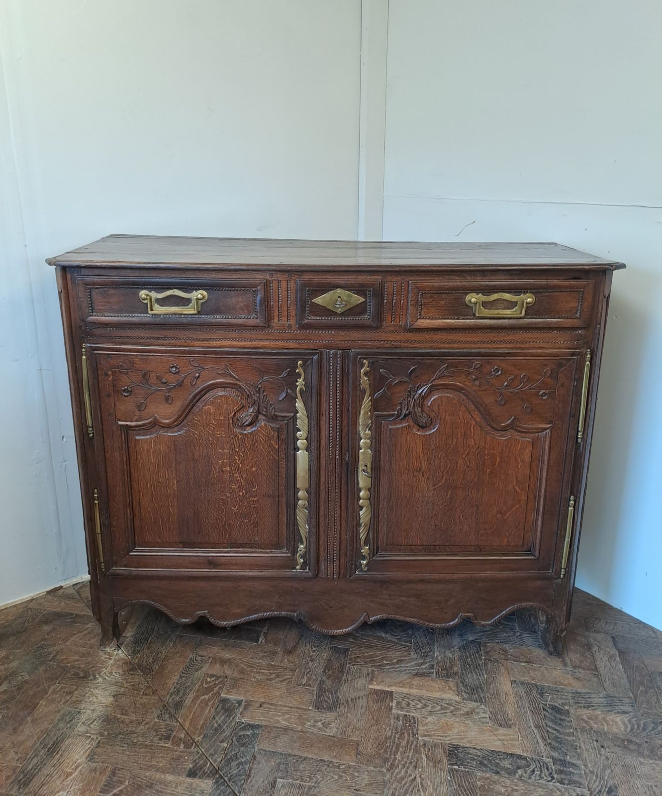 French Oak Dresser Base, 1800s