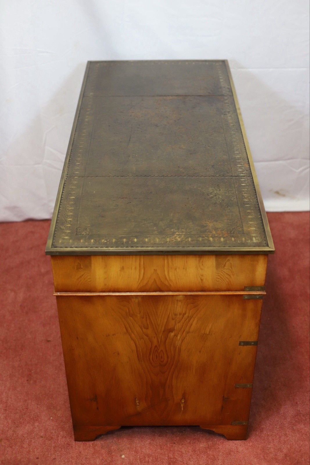 Lovely Military Campaign Style Pedestal Desk photo buy