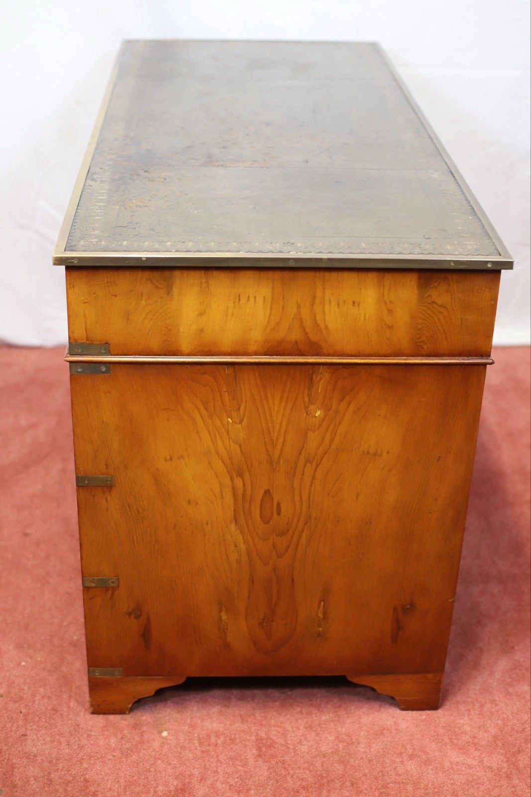 photo for sale Lovely Military Campaign Style Pedestal Desk
