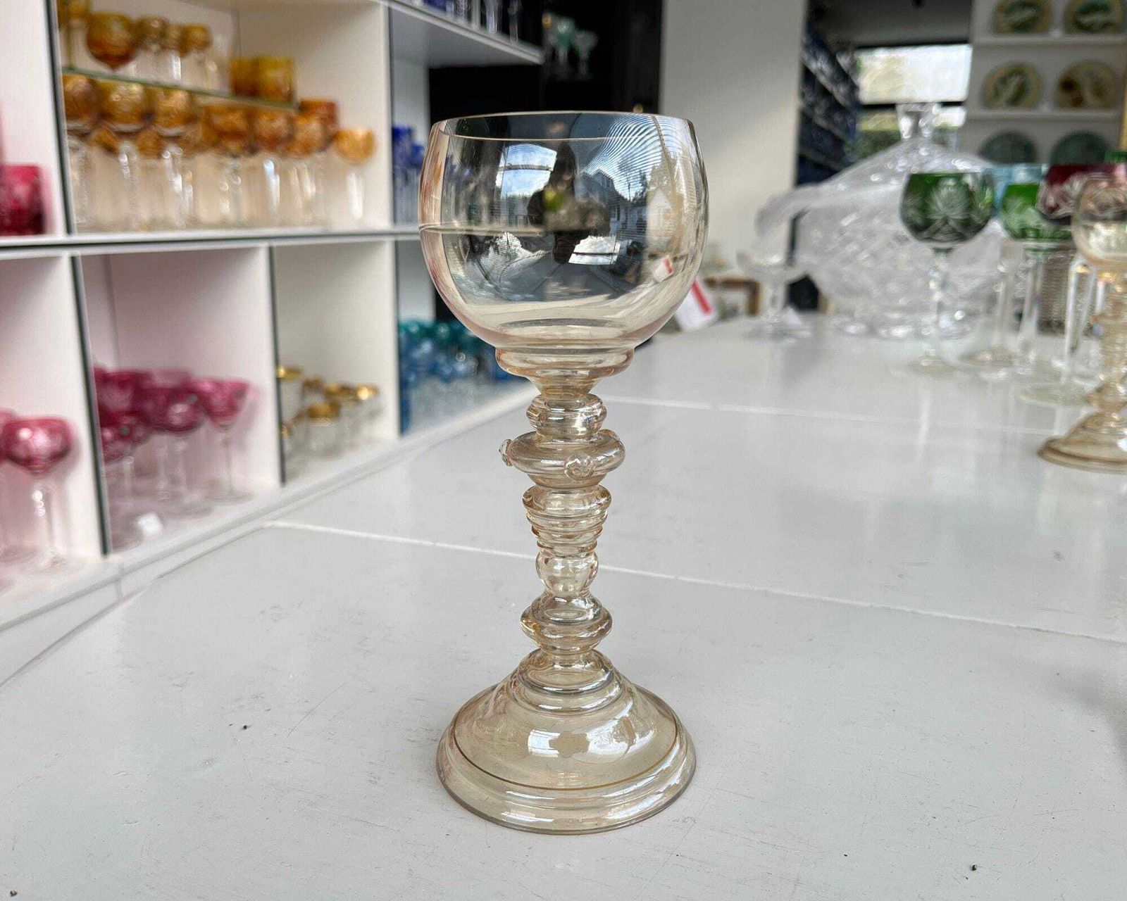Hollow Stem Goblet Glass | 6pcs | Pearlmutt Theresienthal | Weird! photo buy