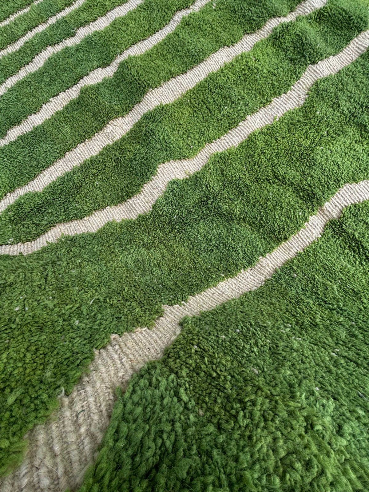 Moroccan Green Rug 200x300 Cm – Handmade Wool Area Rug, Modern Berber Rug, Large Luxury Moroccan Rug photo 1227.0