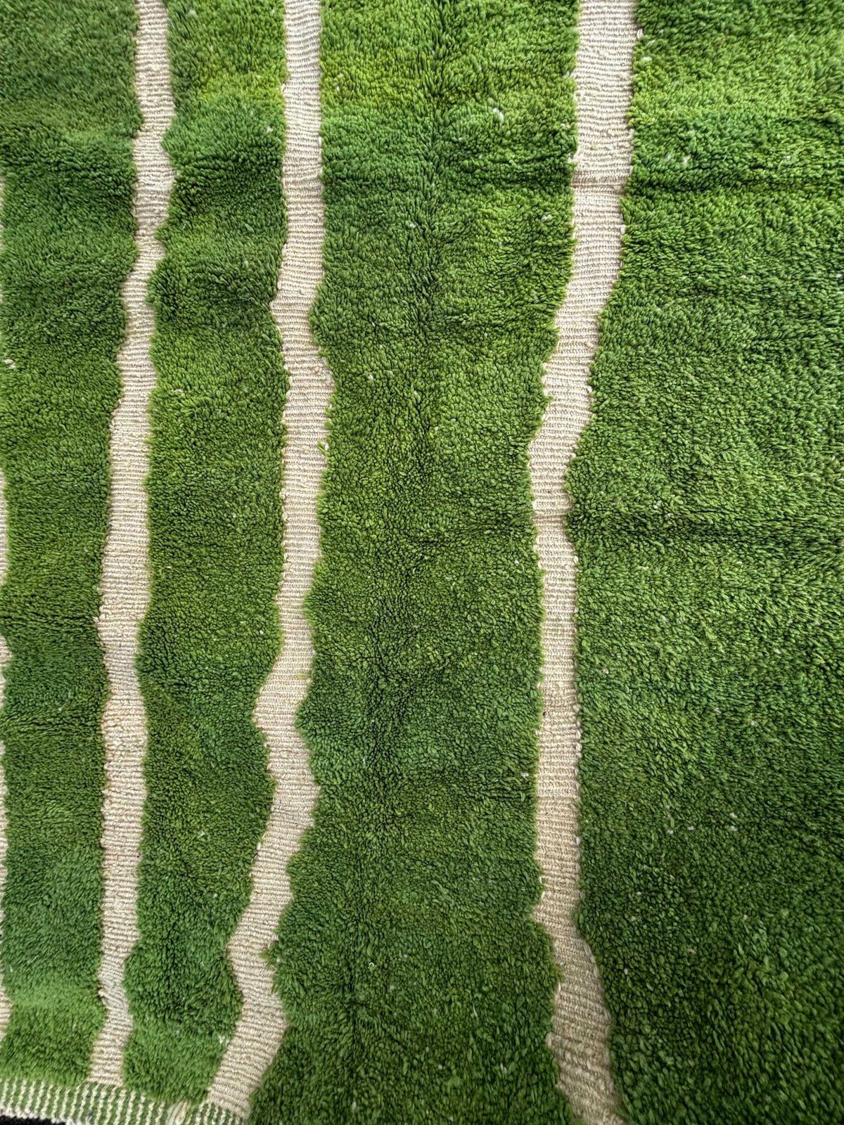 Moroccan Green Rug 200x300 Cm – Handmade Wool Area Rug, Modern Berber Rug, Large Luxury Moroccan Rug photo vintage
