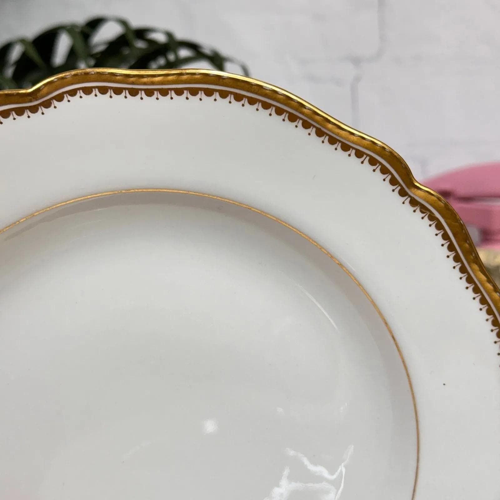Set Of 4 Antique Spode Copeland Plates Gold Gilt Rim Waring & Gillow London photo 74.0