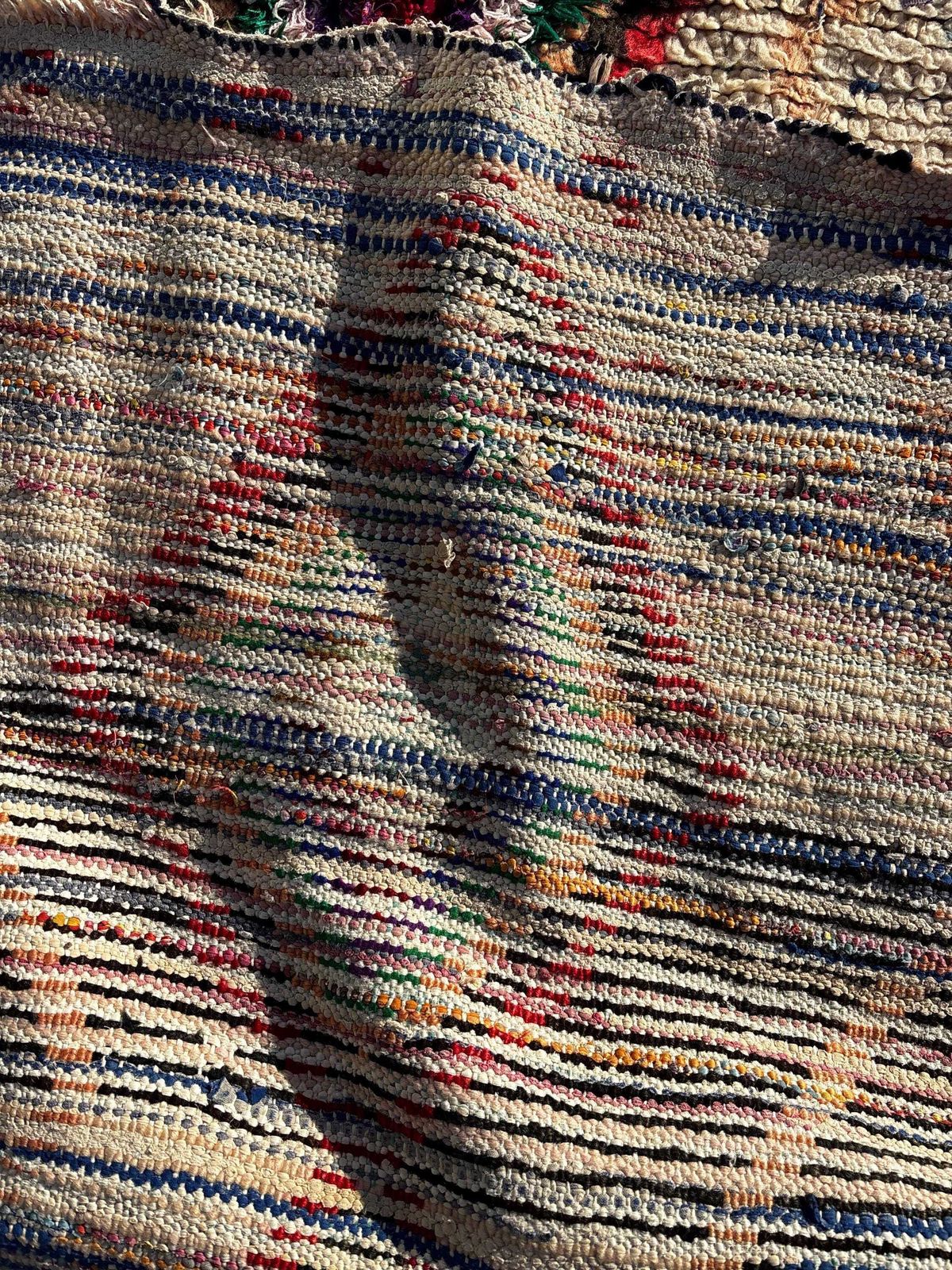Moroccan Azilal Runner Rug 80x190 Cm – Handmade Moroccan Wool & Cotton Runner – Vintage Tribal Hallway Rug – One Of A Kind photo for sale