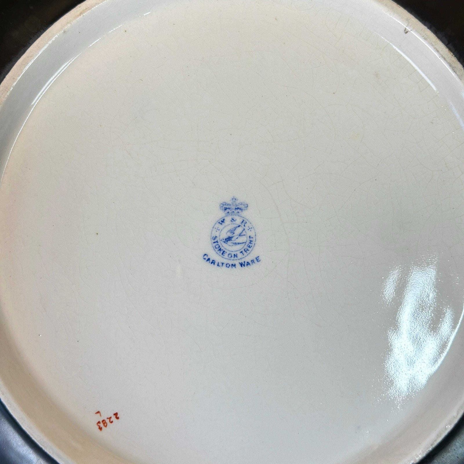 73.0 W&R Carlton Ware Cock Peony Bowl 31cm | 1920s Art Deco Chinoiserie Lustre Centrepiece photo