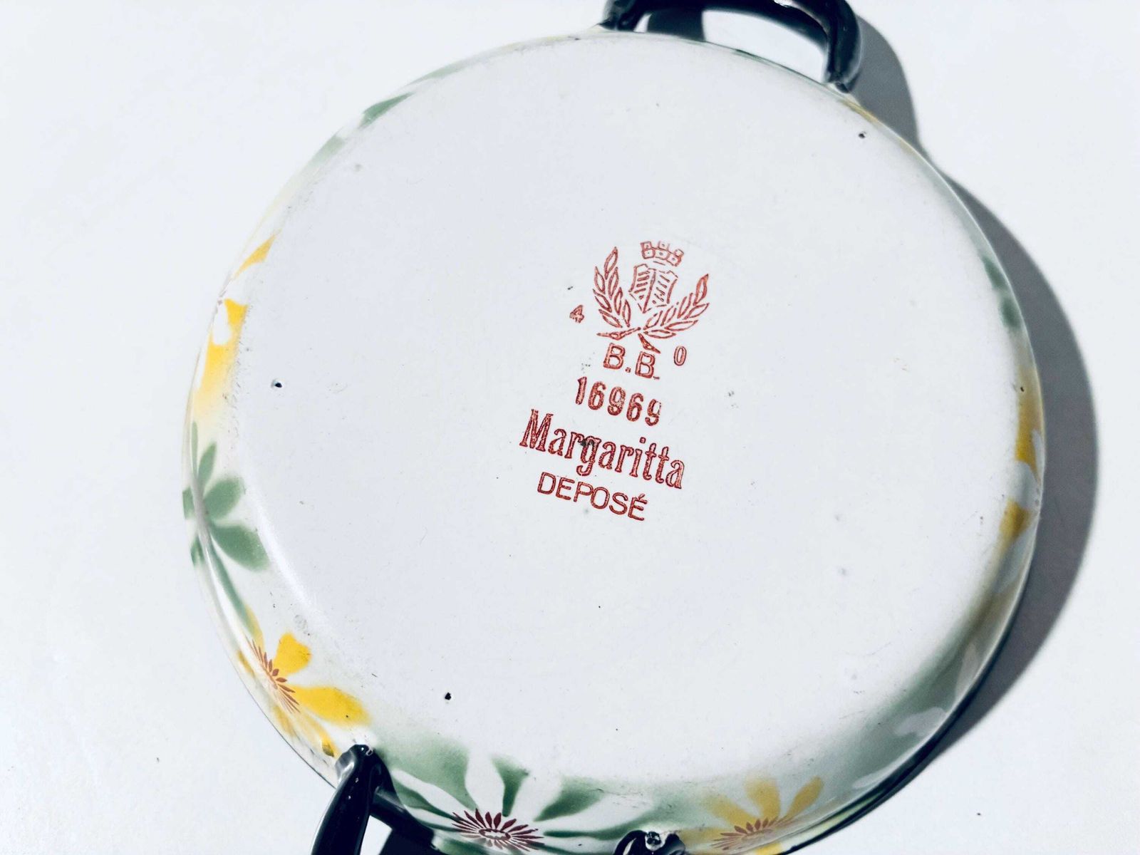 photo buy Five B.B.C. Badon Boutte & Cie Vintage Margaritta Daisy Enamel Cooking Pots Stews Set / French Kitchenware Decor