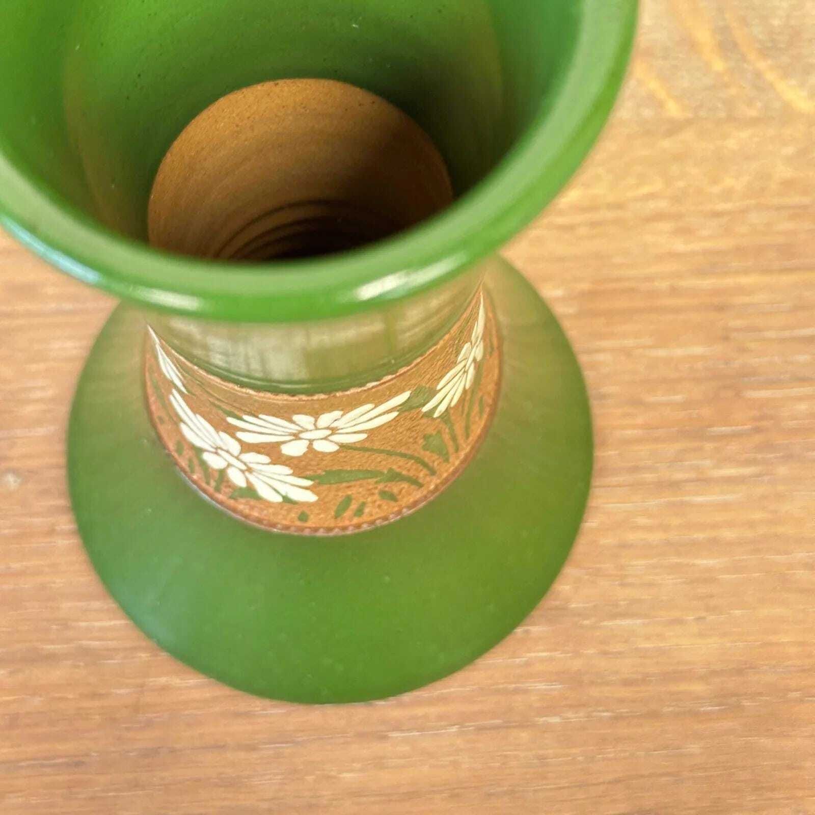 photo for sale Langley Mill Lovatt’s Art Nouveau Daisy Green Ceramic Vase