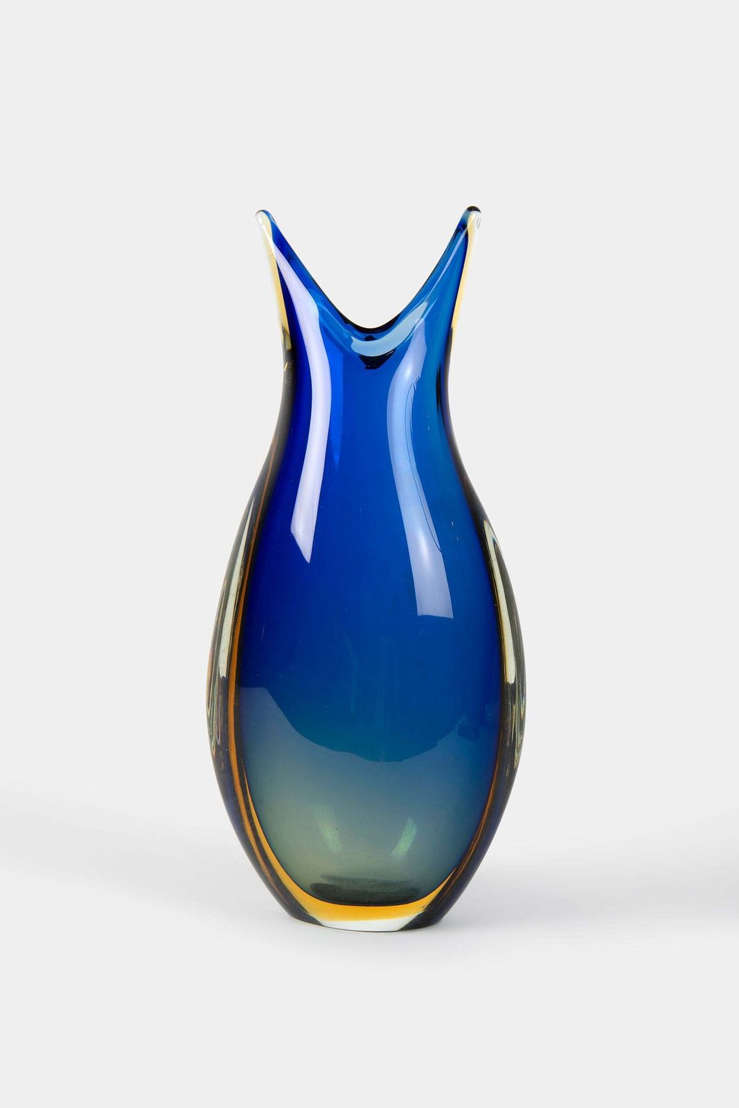 Flavio Poli Glass Vase, Sommerso, 60s