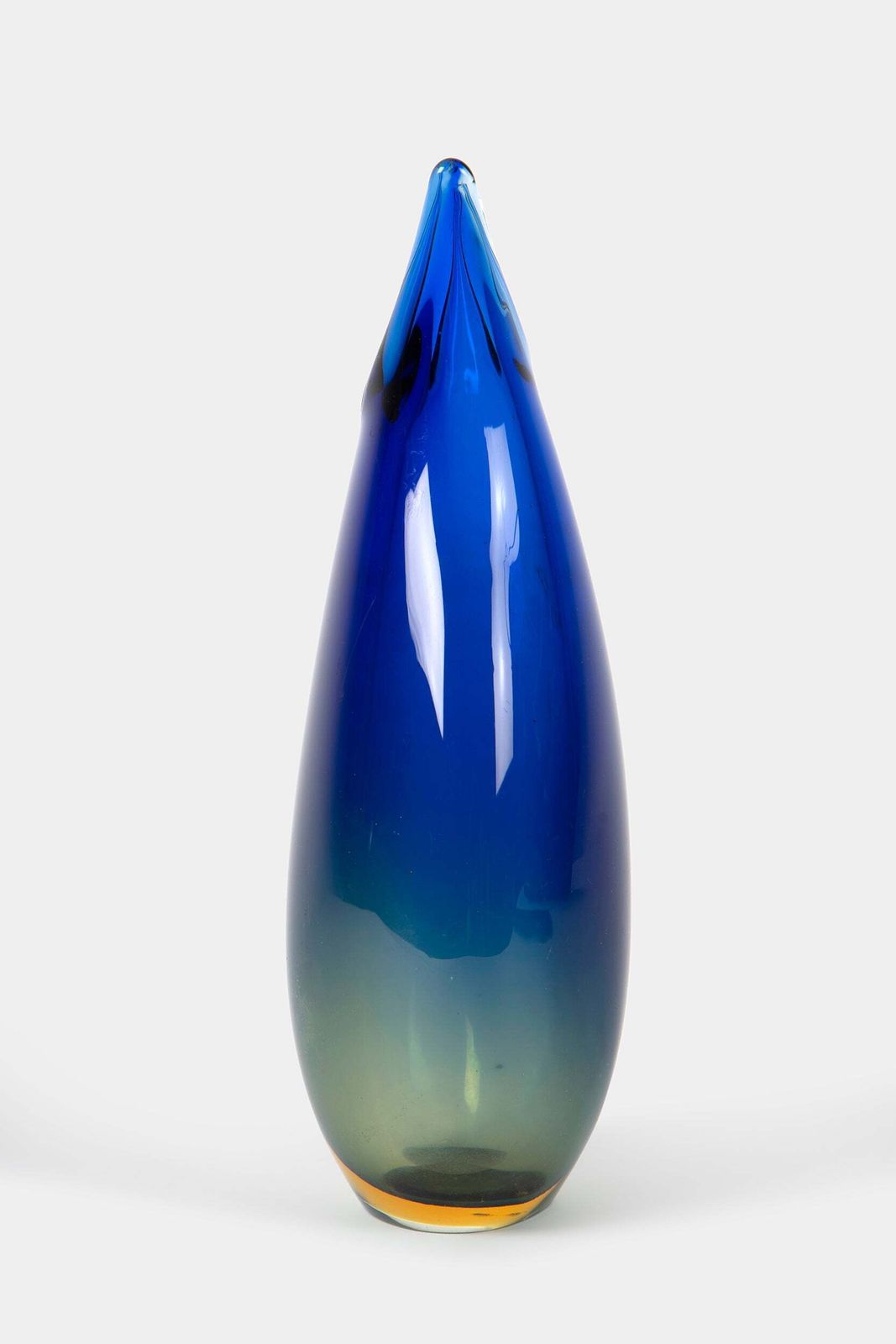 Flavio Poli Glass Vase, Sommerso, 60s photo for sale