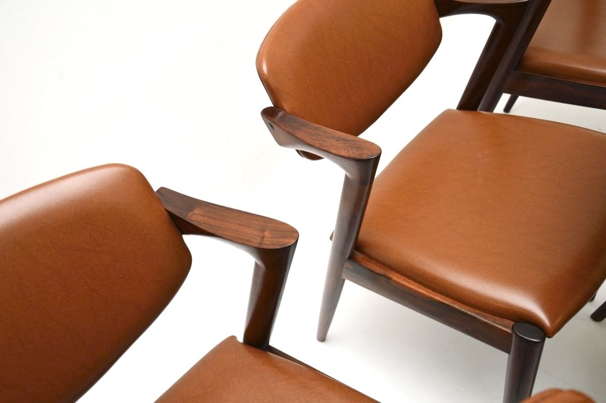 Furniture Set Of Six Danish Vintage Rosewood Model 42 Dining Chairs By Kai Kristiansen photo