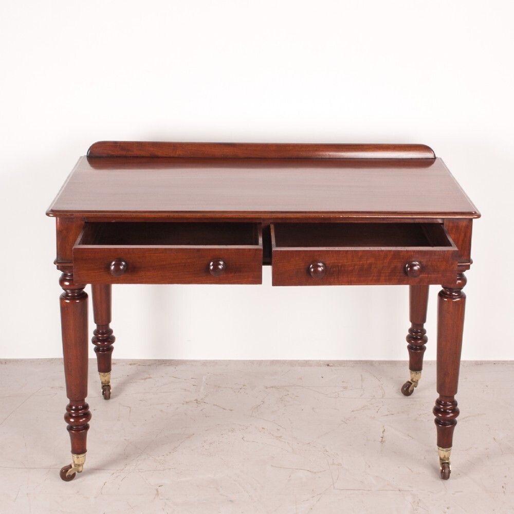 Fine Quality 19thc Mahogany Two Drawer Side Table By W Williamson & Sons Of Guildford photo 1050.0