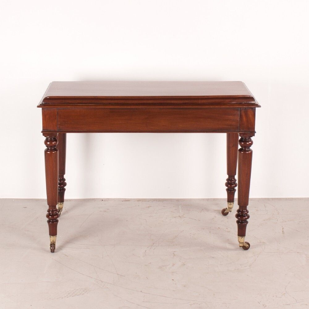 Fine Quality 19thc Mahogany Two Drawer Side Table By W Williamson & Sons Of Guildford photo vintage