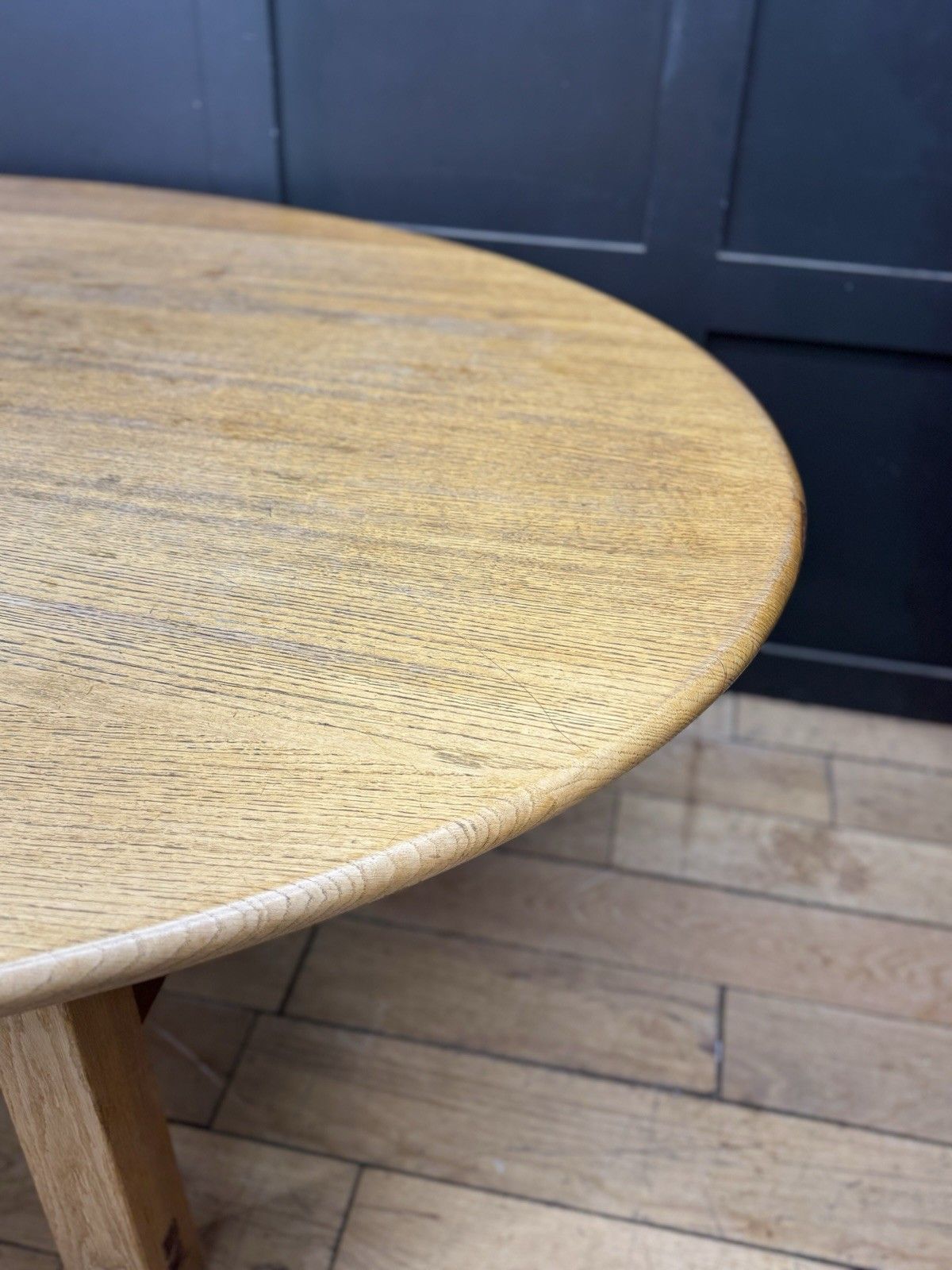 Solid Oak Oval Dining Kitchen Table 190cm – Designer David Gregson photo vintage
