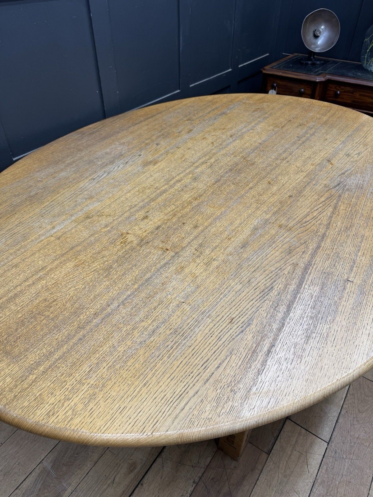 Furniture Solid Oak Oval Dining Kitchen Table 190cm – Designer David Gregson photo