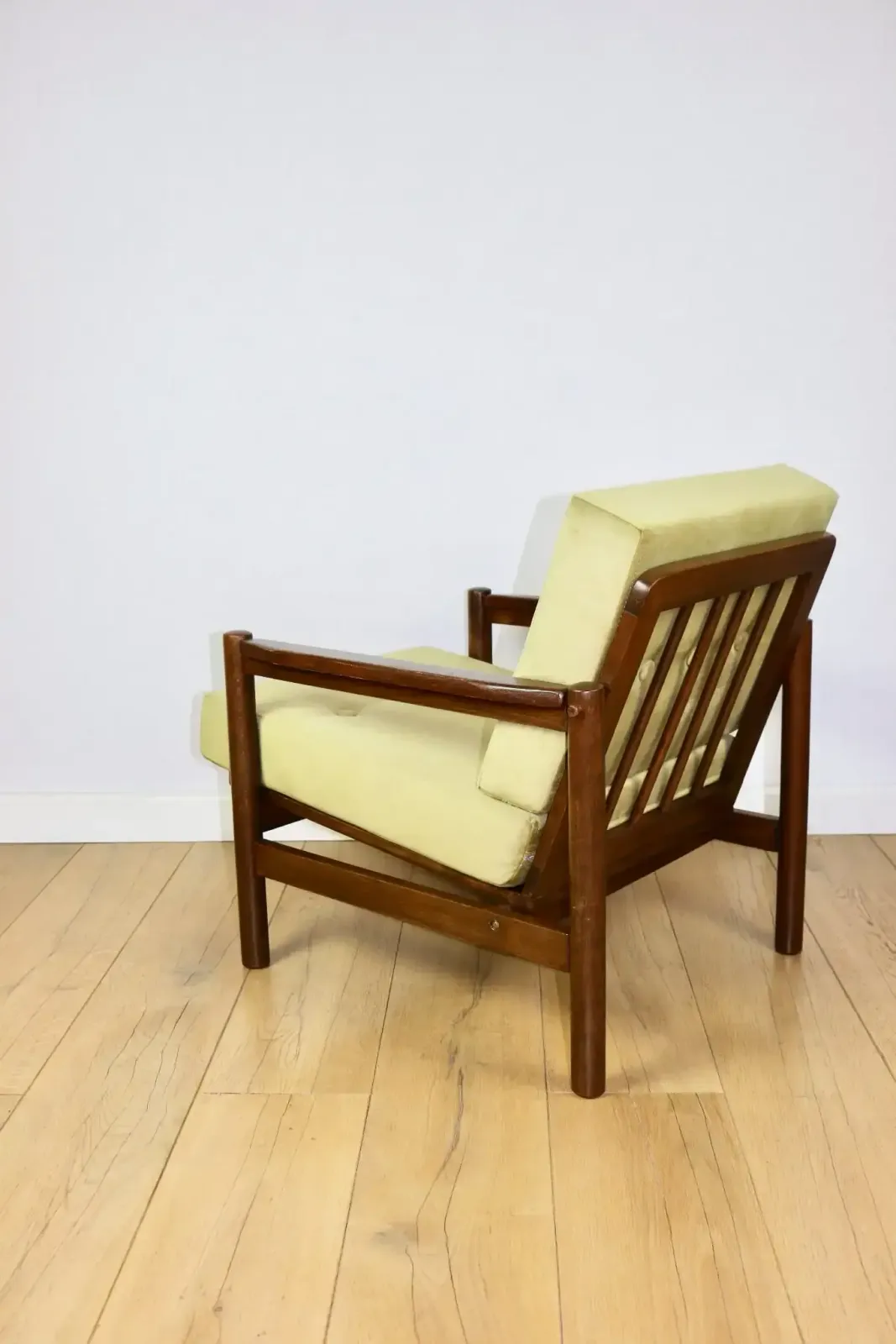 Wooden Armchair Designed By Z. Baczyk, Vintage Brown Olive photo buy