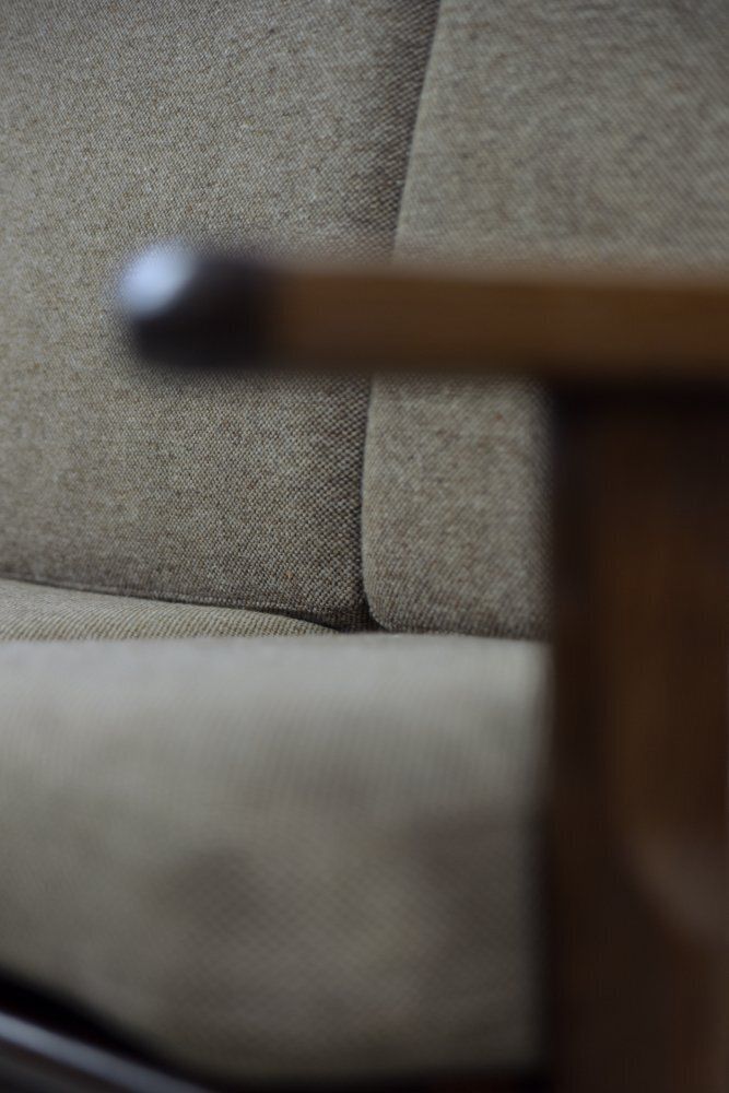 photo vintage Vintage Mid Century Scandinavian Modern 3 Seat Sofa & Armchair By Hans J. Wegner For Getama, 1960s, Set Of 2
