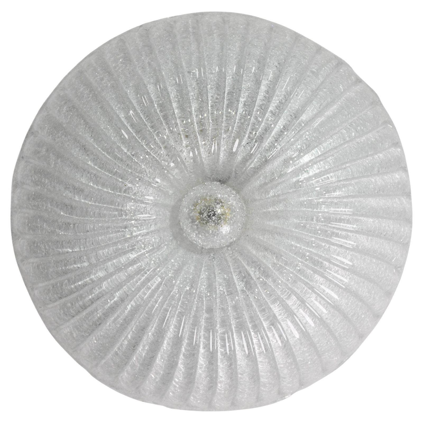 Italian Midcentury Murano Glass Flush Mount Light Barovier Style, 1970s