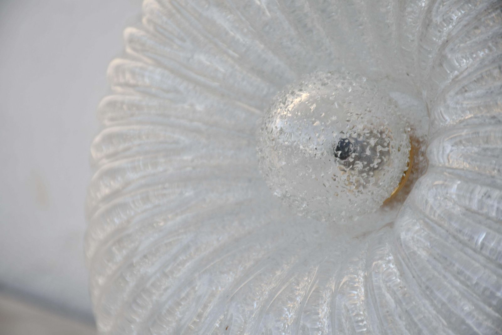 Italian Midcentury Murano Glass Flush Mount Light Barovier Style, 1970s photo vintage