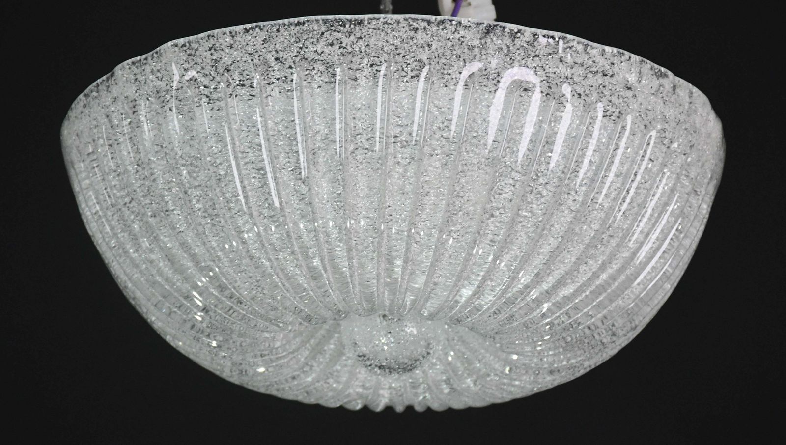 891.0 Italian Midcentury Murano Glass Flush Mount Light Barovier Style, 1970s photo