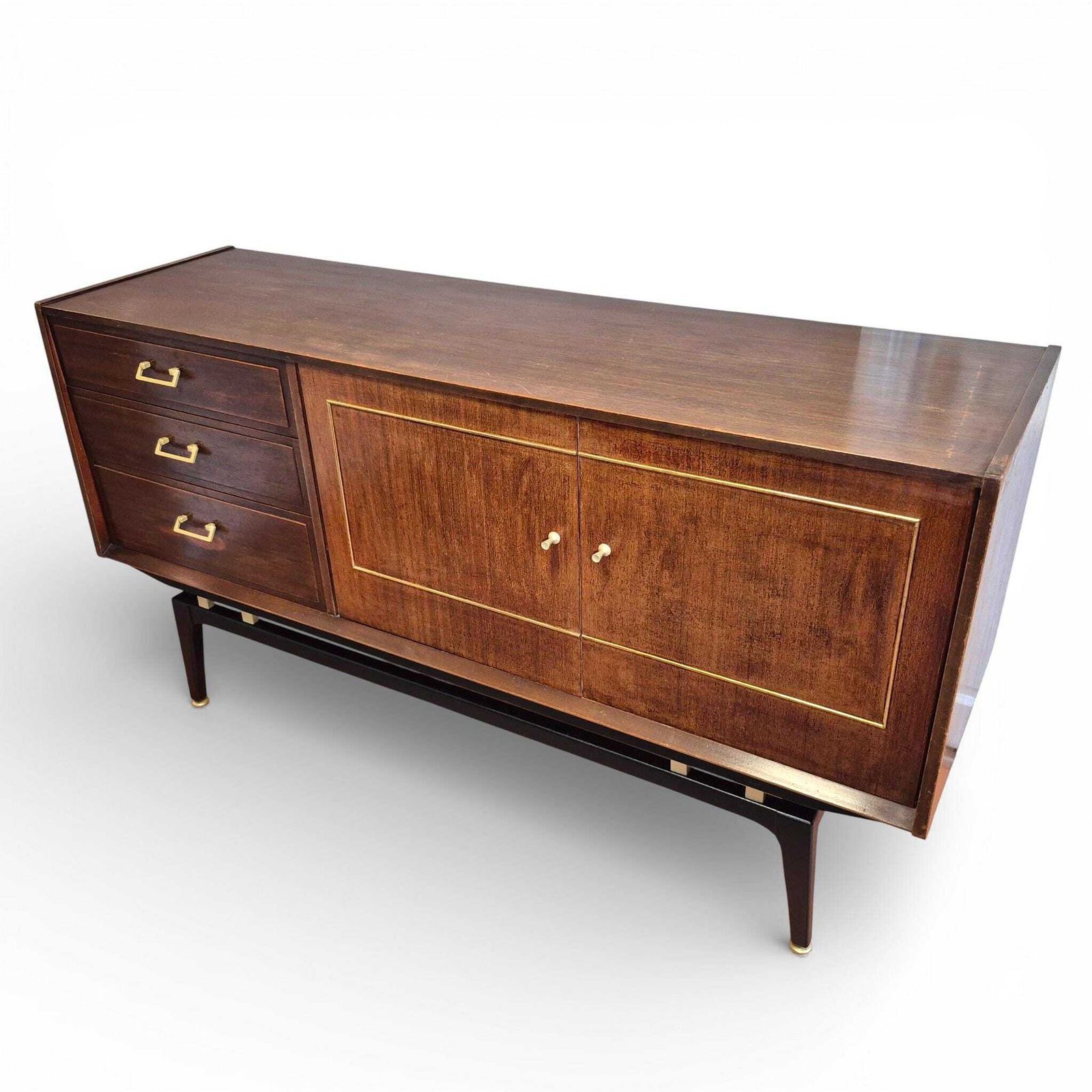 Mid Century Nathan Sideboard | Vintage Teak & Mahogany Cabinet | Retro Storage Furniture | Upcycle Project photo furniture