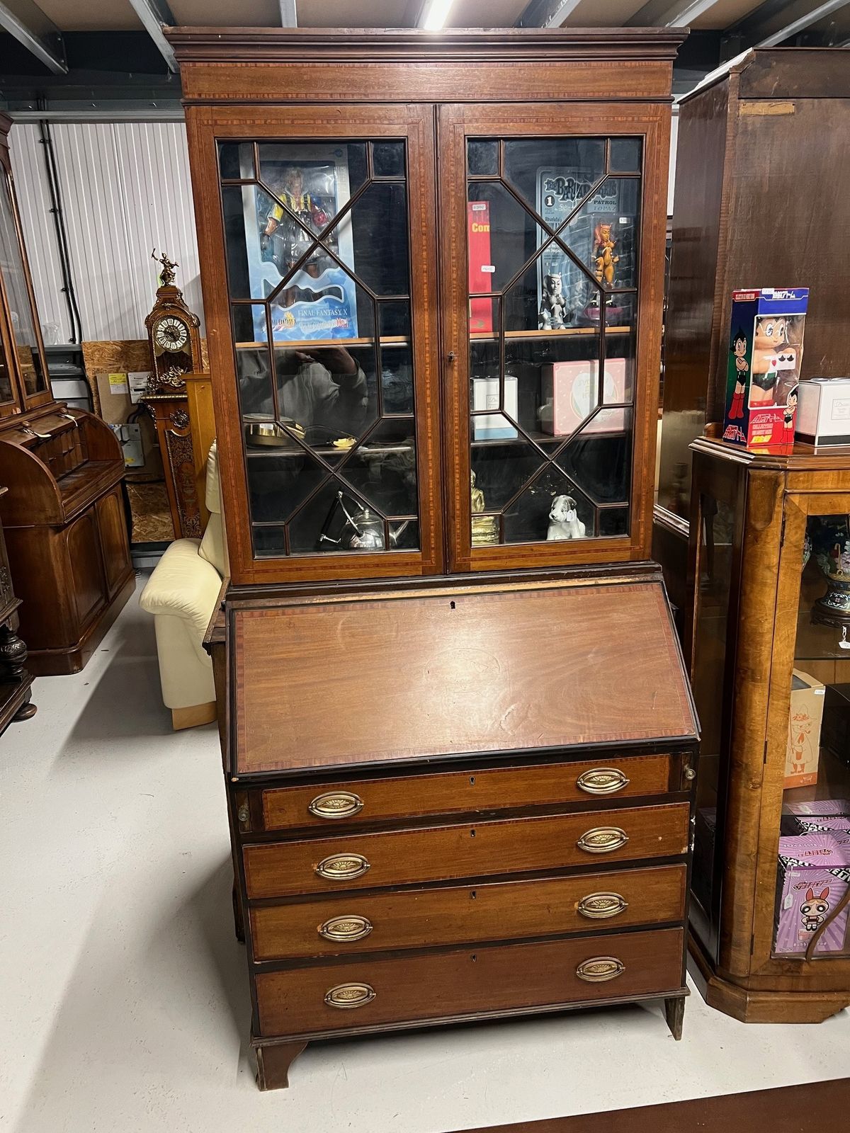 Antique Mahogany Bureau Bookcase
