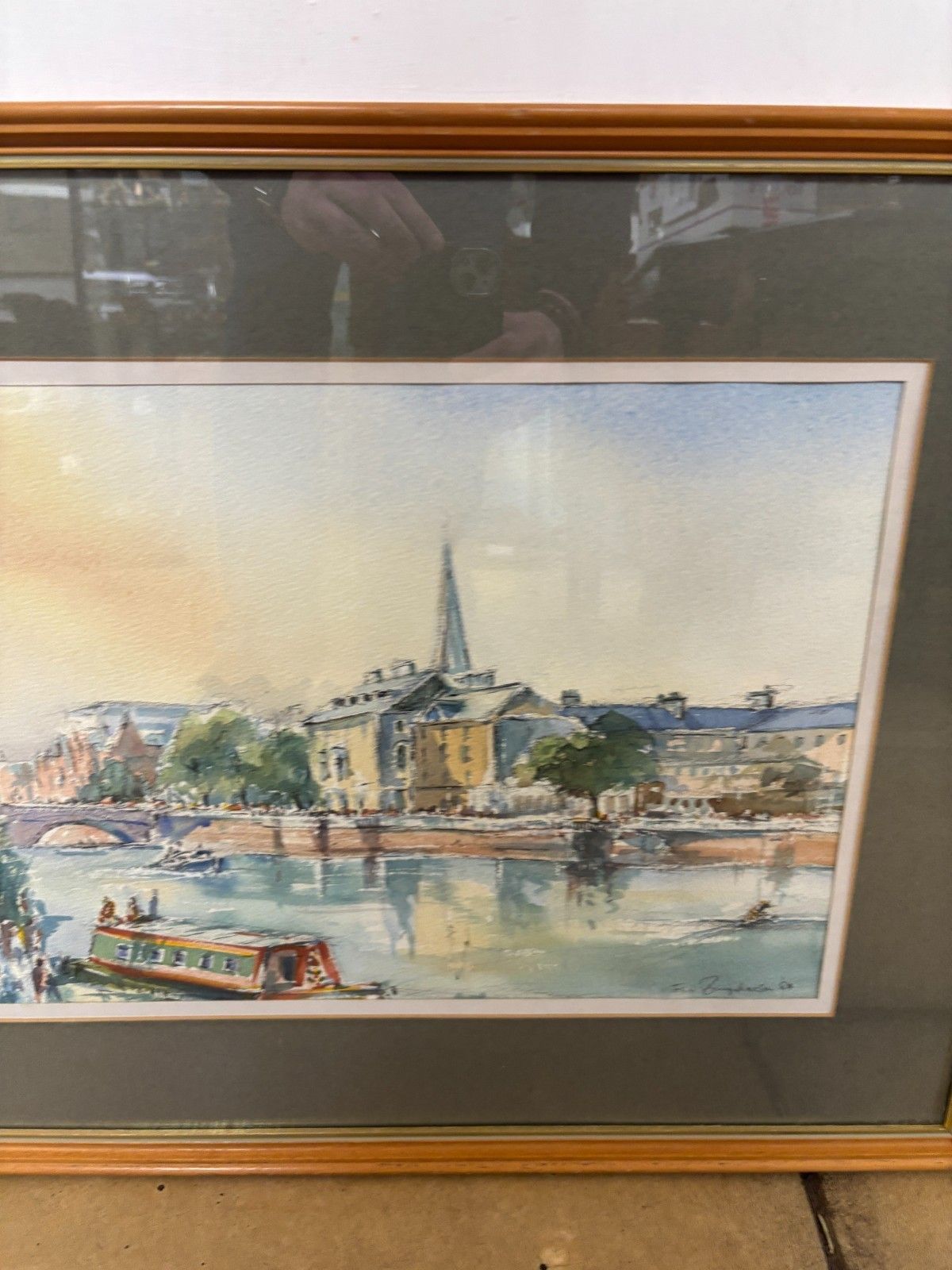 Original Watercolour Painting Of Bedford River By John Farquharson 1984 photo Art
