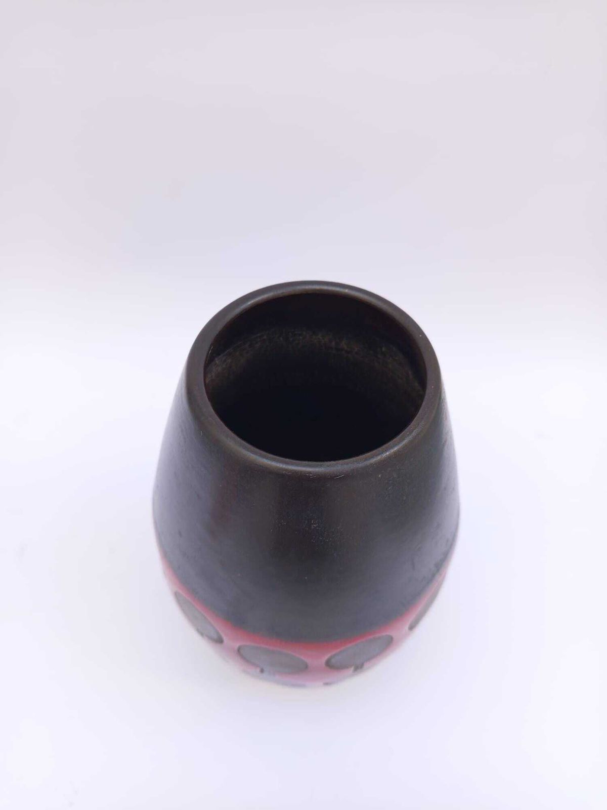 Dumler And Breiden Hohr Keramik West Germany Space Age Design Red And Black Ceramic Vase photo vinterior