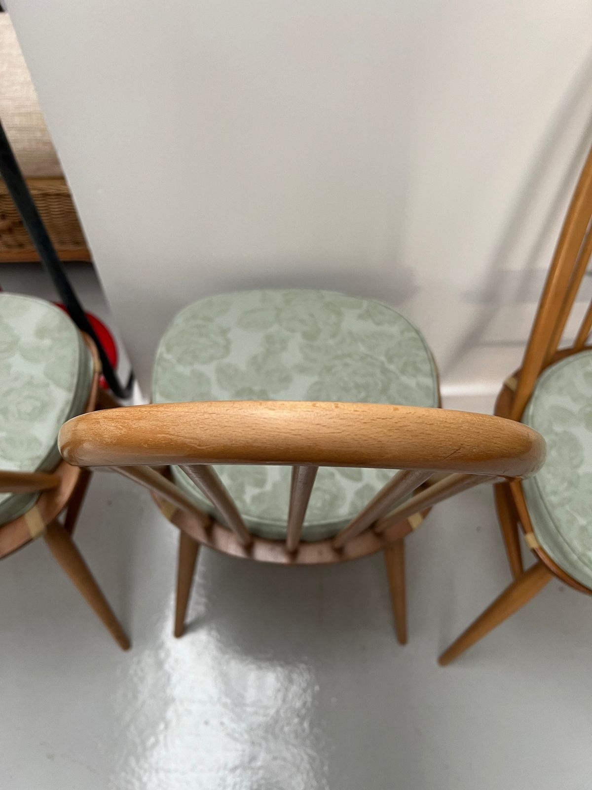 Set Of 4 Blonde Ercol High Hoop Dining Chairs photo buy