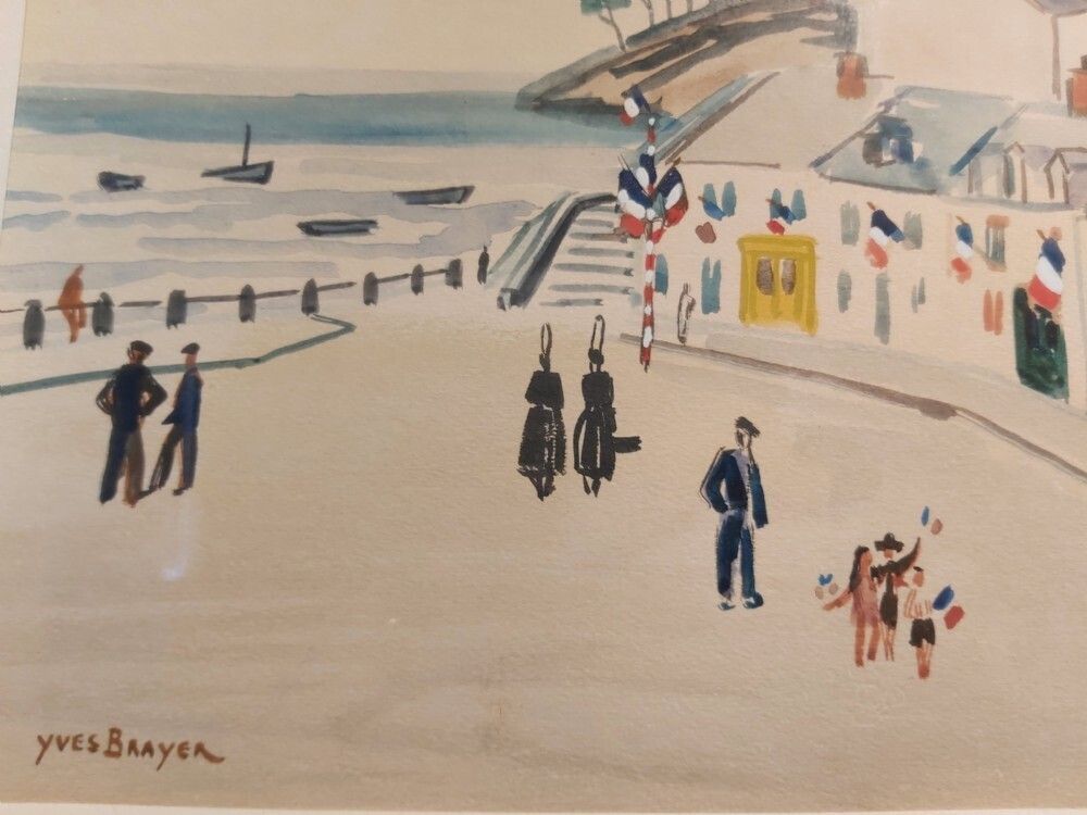 Water Colour By Yves Brayer (French, 1907 1990) photo for sale