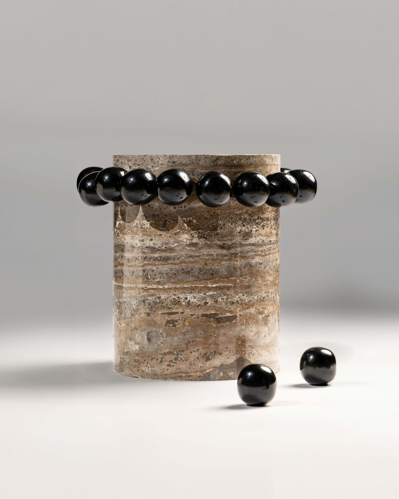 Orbella Travertine Side Table photo for sale