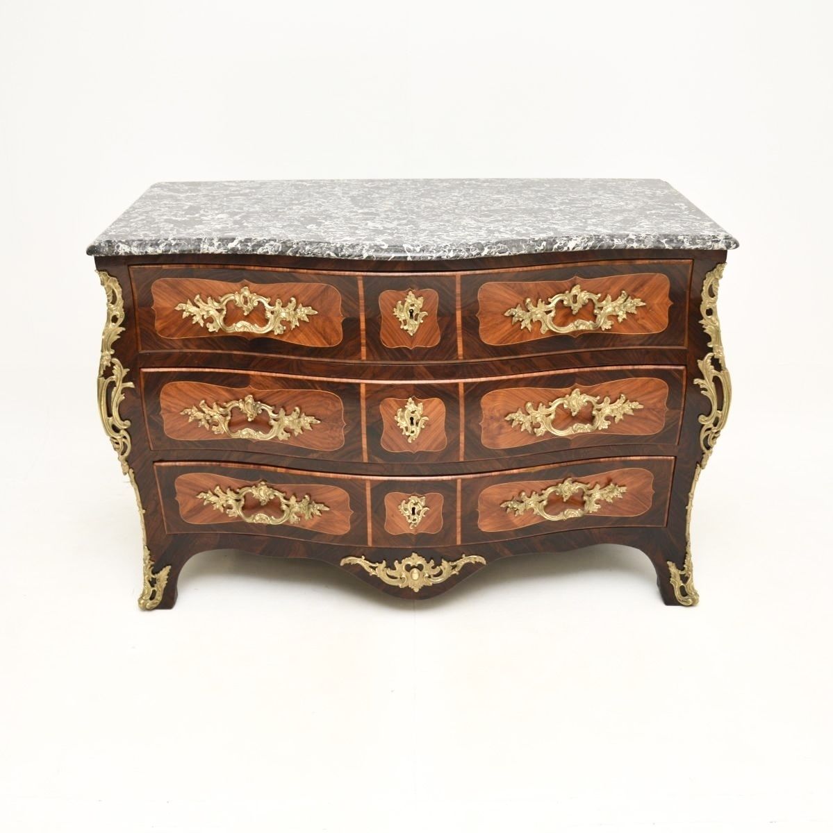 Antique French Louis XV Marble Top Commode By Jacques Bircklé photo furniture
