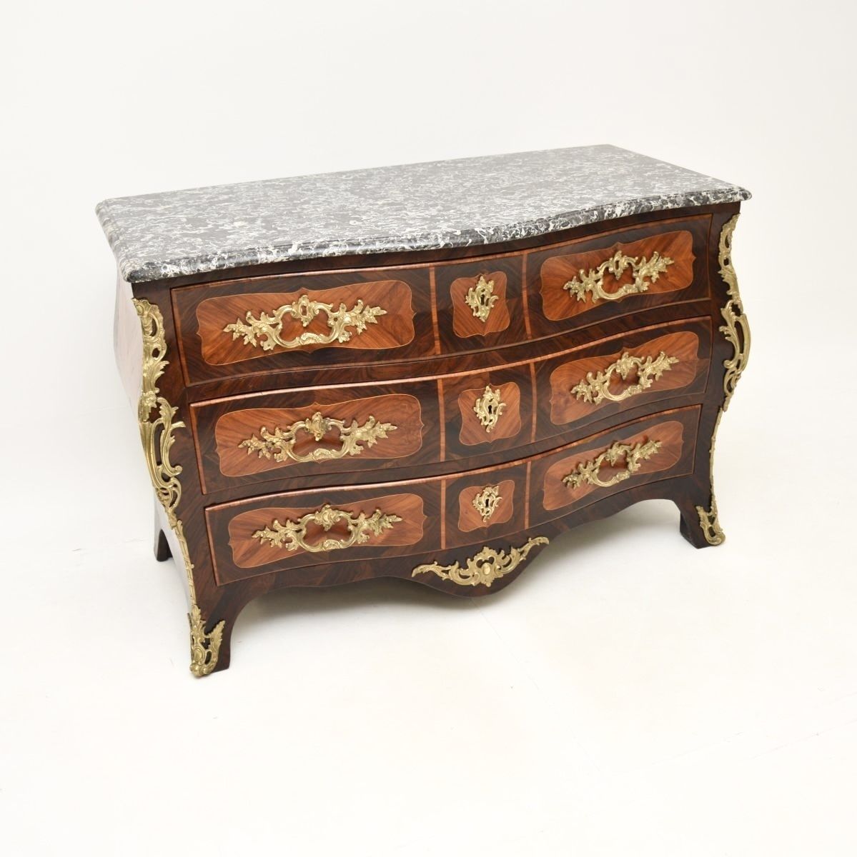 Antique French Louis XV Marble Top Commode By Jacques Bircklé