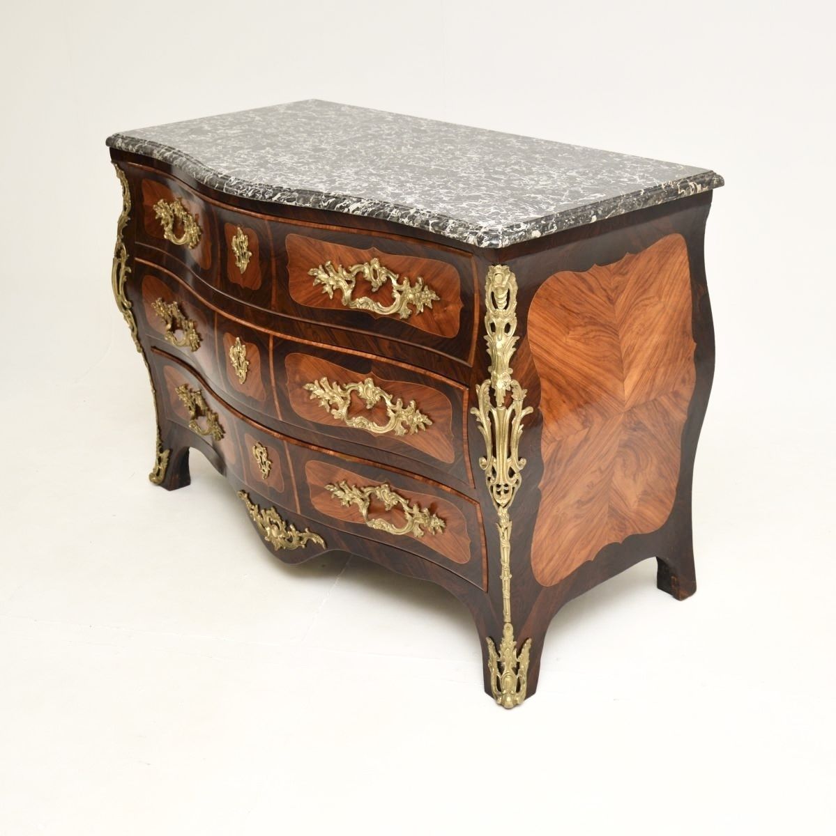 Antique French Louis XV Marble Top Commode By Jacques Bircklé photo for sale