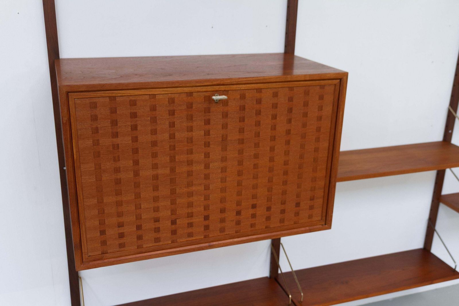 Danish 6 Bay Modular Teak Corner Wall Unit By Poul Cadovius For Cado, 1960s. photo Furniture