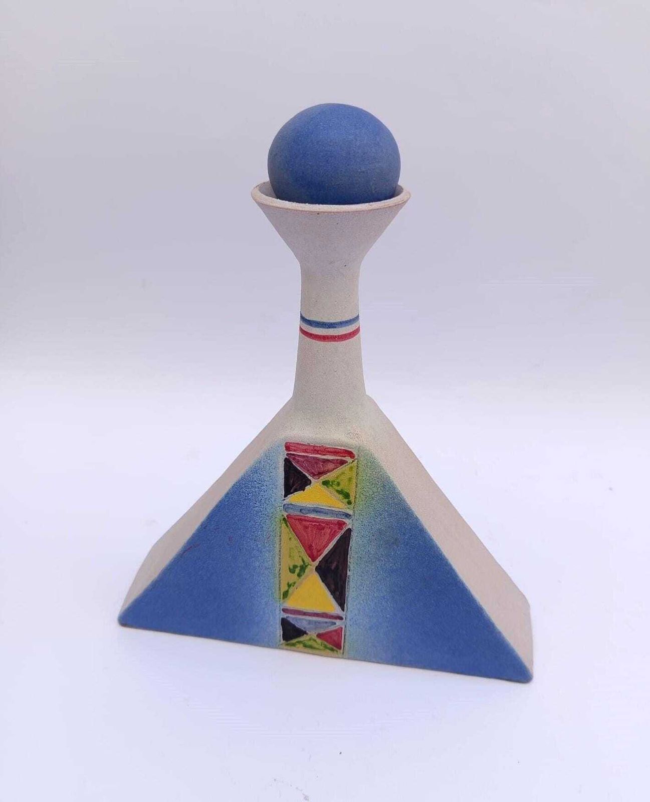 Rare Ceramic Bottle Vase Gli Etruschi Designed By Ivo De Santis, Mid Century Modern photo furniture