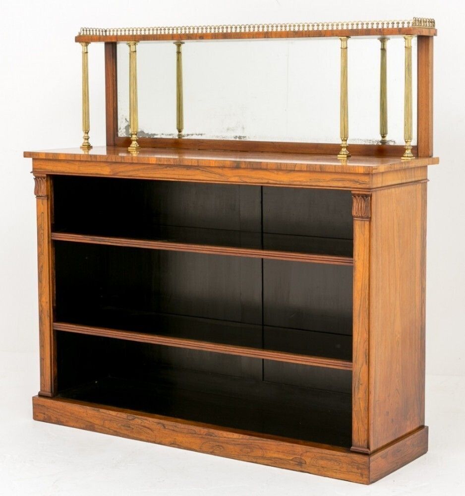 William IV Bookcase In Rosewood Open Front 19th Century Antique photo furniture