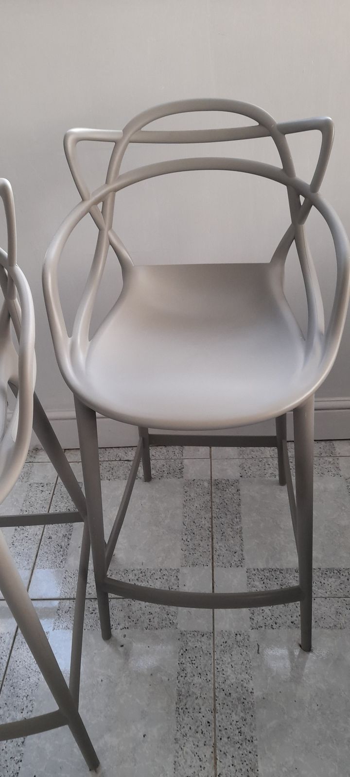 Two Kartell Masters Bar Stools In Grey photo furniture